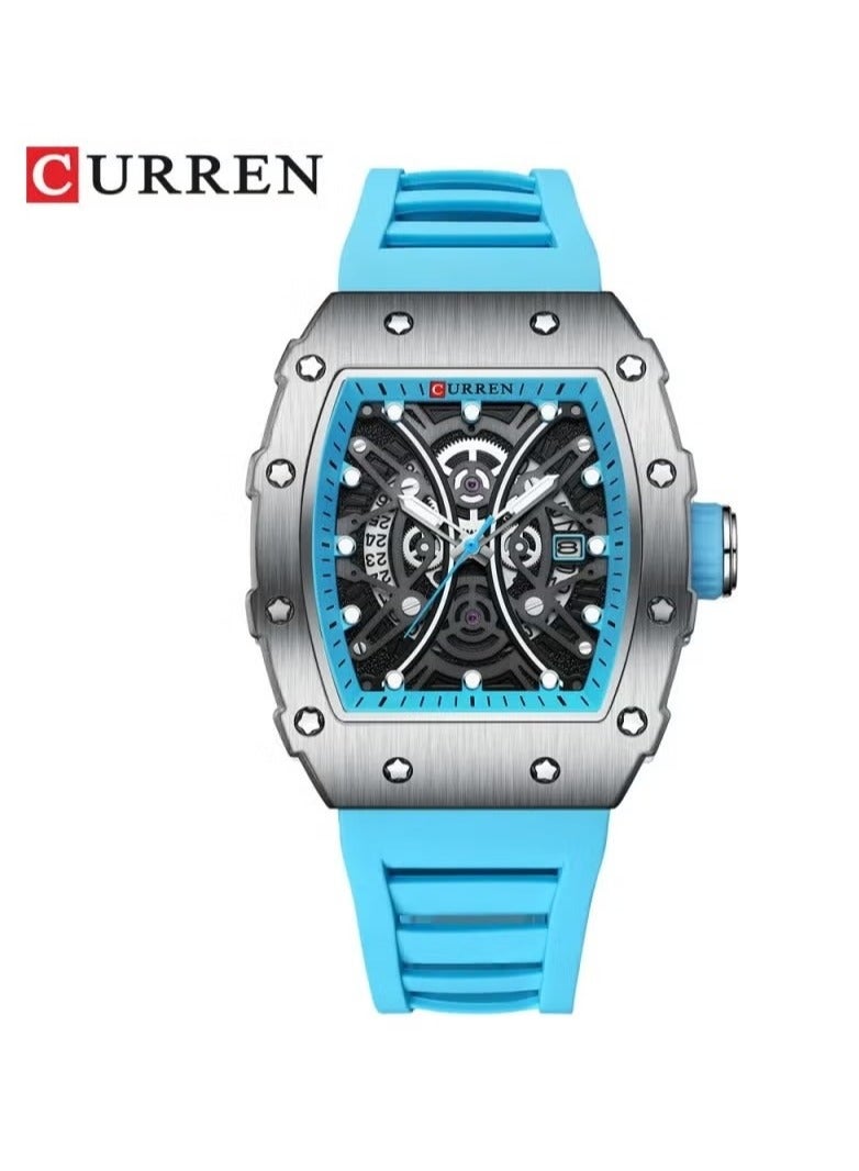 CURREN 8438 Original Brand Rubber Straps Wrist Watch For Men