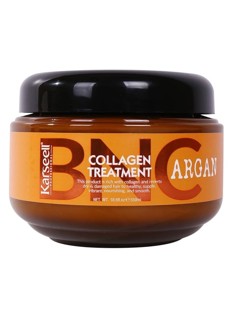 Karseell BNC Collagen Hair Treatment Deep Repair Conditioning Argan Oil Collagen Hair Mask Essence for Dry Damaged Hair All Hair Types 16.90 oz 500ml