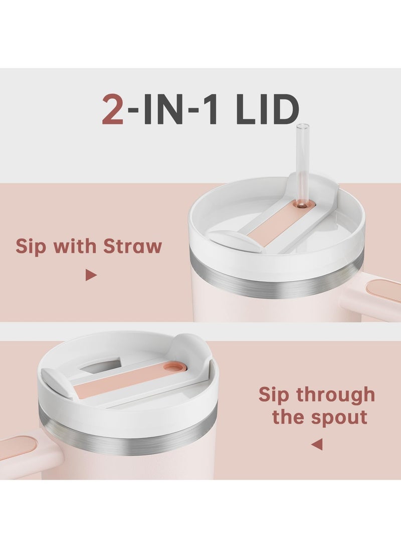 Vacuum Insulated Tumbler Stainless Steel Tumbler with Lid and Straw for Water Iced Tea or Coffee Smoothie and More 40 oz