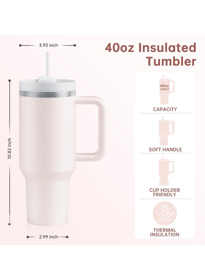 Vacuum Insulated Tumbler Stainless Steel Tumbler with Lid and Straw for Water Iced Tea or Coffee Smoothie and More 40 oz