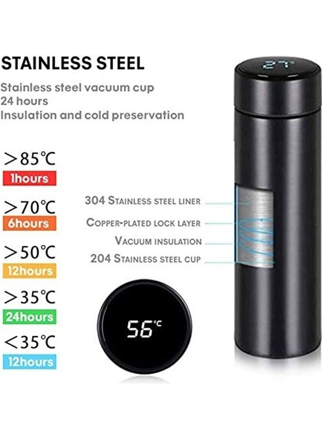 Stainless Steel Vacuum Flask Travel Mug with Smart LCD Touch Screen Multicolour 500ml