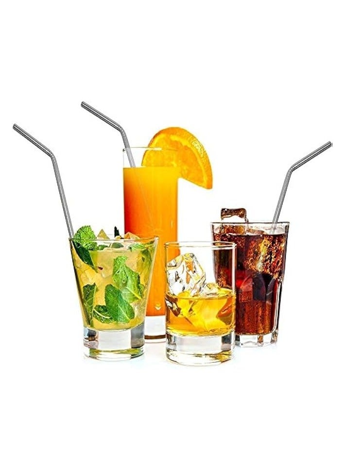 Set of 10 Stainless Steel Straws FDA-Approved extra Long 10.5'' Drinking Metal Straws For 30oz Stainless