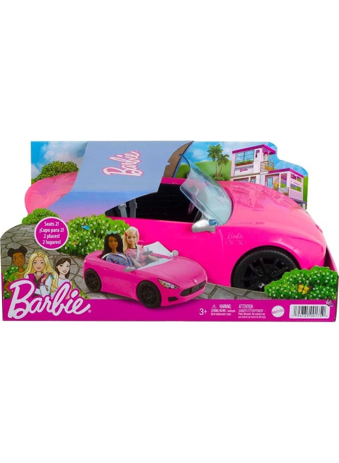 Barbie Pink Convertible 2-Seater Vehicle with Rolling Wheels