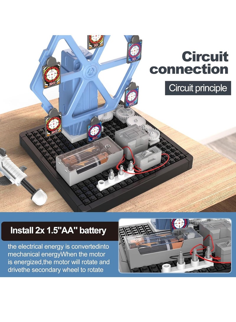 Take Apart Bow and Arrow Rotating STEM Circuit Kits Toys for 8 9 10 11 12 Years Old Boys Girls, Educational Science Circuit Blocks Electronic Blocks DIY Gifts Toys