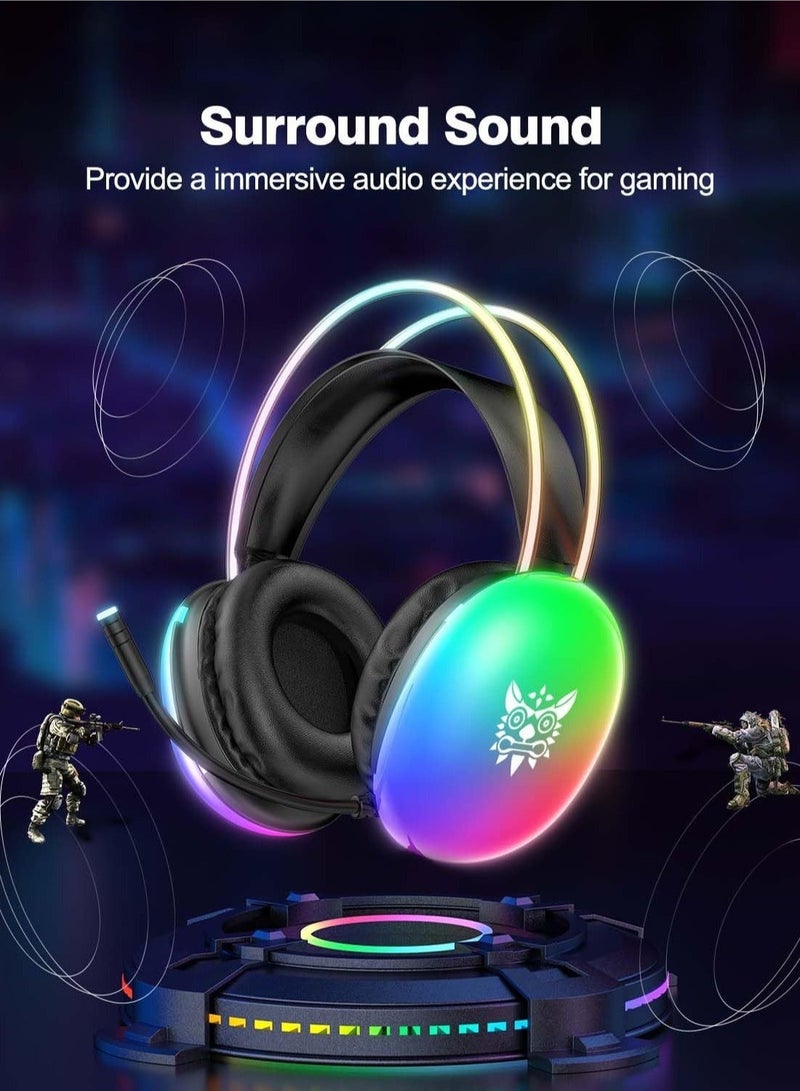 X25 Gaming Headset,Wired Over-Ear Gaming Headphones with Mic for PS4/PS5/XOne/XSeries/NSwitch/PC