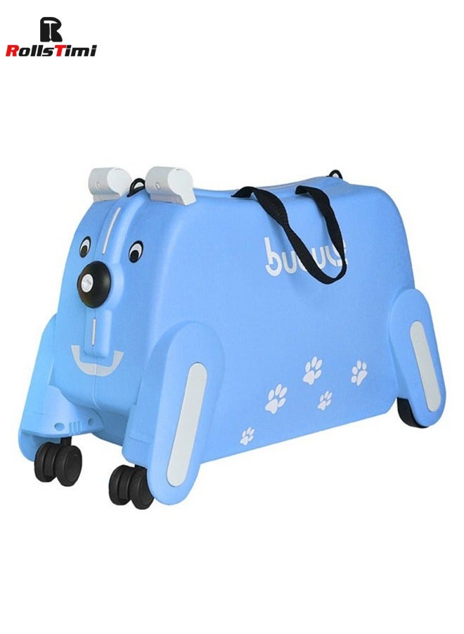 Cute Kids Trolley Bag Dog Shape Kid Toy Travel Luggage 1-8 Age ,Blue