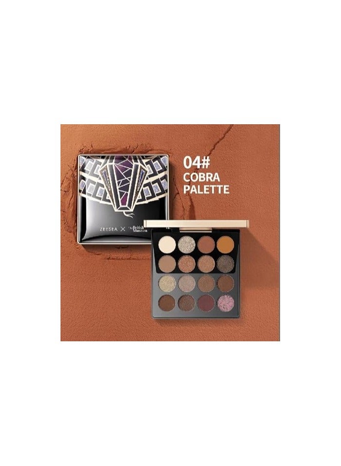 ZEESEA Egypt-Inspired Eyeshadow Palette: Enchanting Shade Collection | 16 Color Shade Pigmented Makeup Set for Dramatic N Everyday Looks | (04# Cobra Pallete)