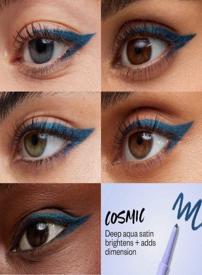 Kosas Soulgazer Waterproof Gel Eyeliner - Long-Lasting, Cosmic - Deep Aqua Satin 0.35g