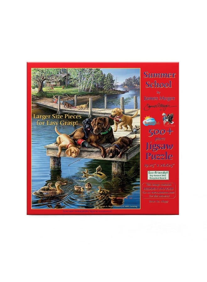 SUNSOUT INC - Summer School - 500 pc Large Pieces Jigsaw Puzzle by Artist: James Meger - Finished Size 19.25