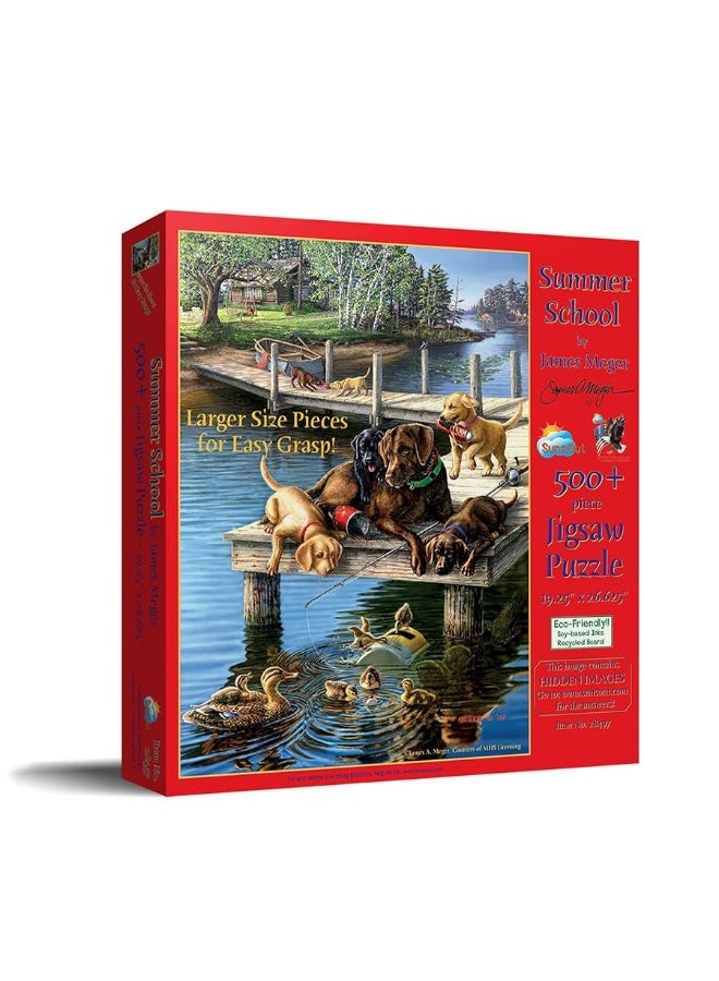 SUNSOUT INC - Summer School - 500 pc Large Pieces Jigsaw Puzzle by Artist: James Meger - Finished Size 19.25