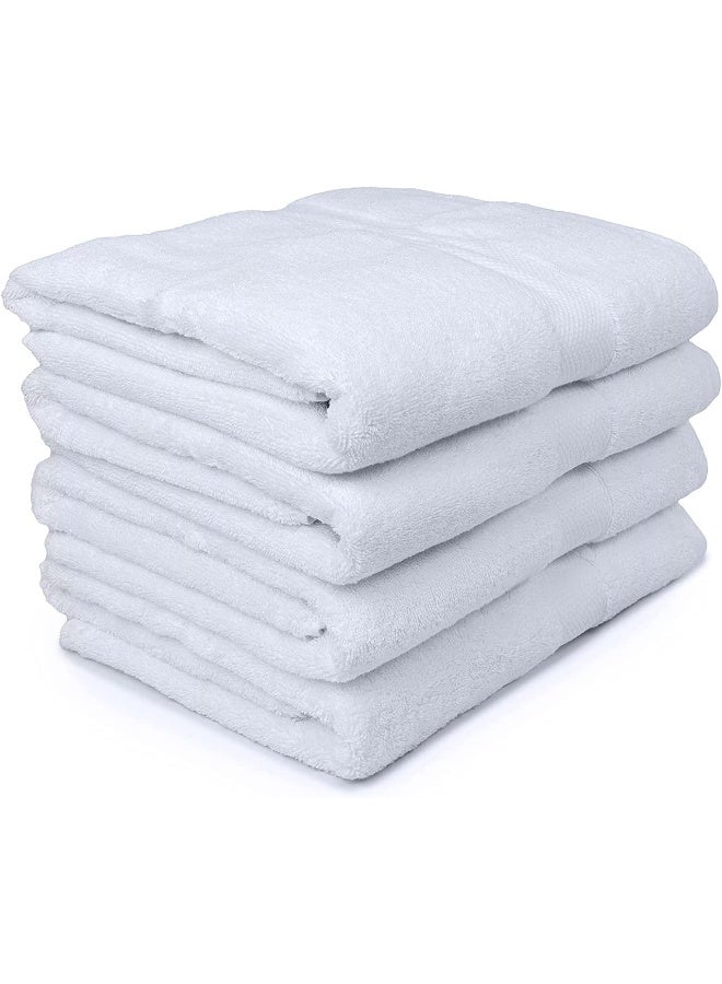 Somer Field Towels - Bath Towels (PACK OF 4 Piece) - Luxurious 500 GSM 100% Ring Spun Cotton - Quick Dry, Highly Absorbent, Soft Feel Towels, Perfect for Daily Use - (white)