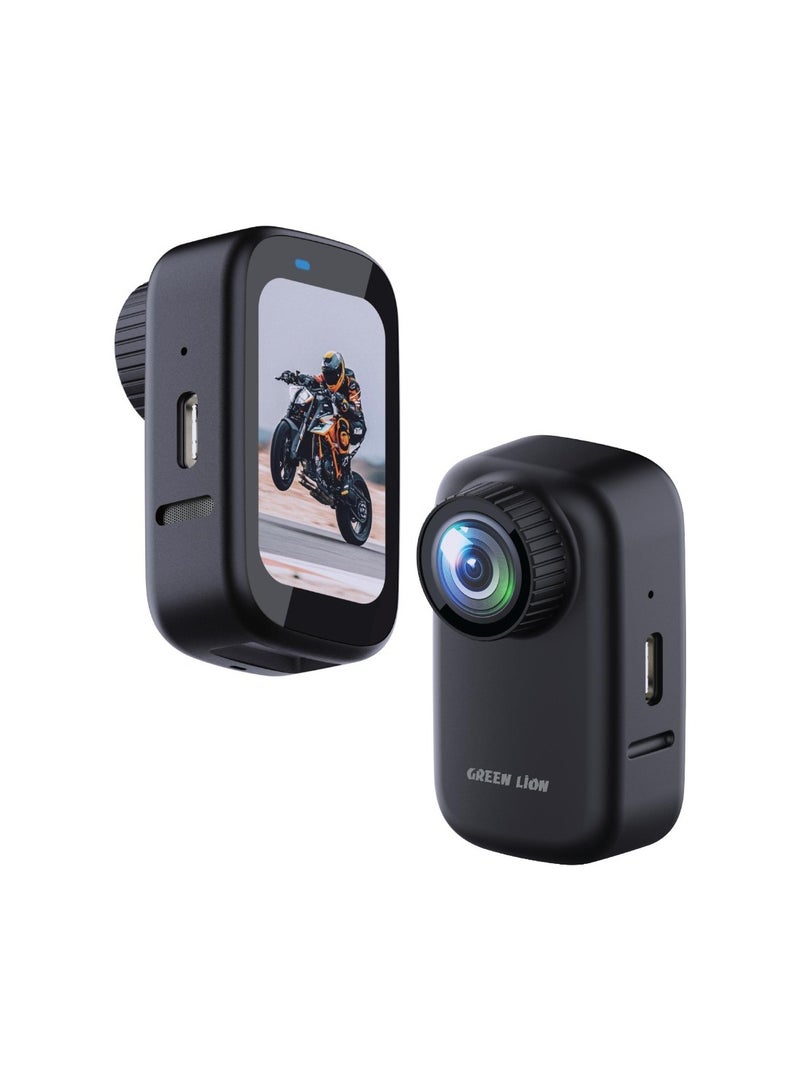 Mini action Camera / 4K 30fps Ultra HD Video / Travel / Adventure / Vlogging / Sports / WIFI Control / 20 Mega Pixels / 1.5 inch Touch Screen / 120° Lens Angle / High Capacity Battery - Black