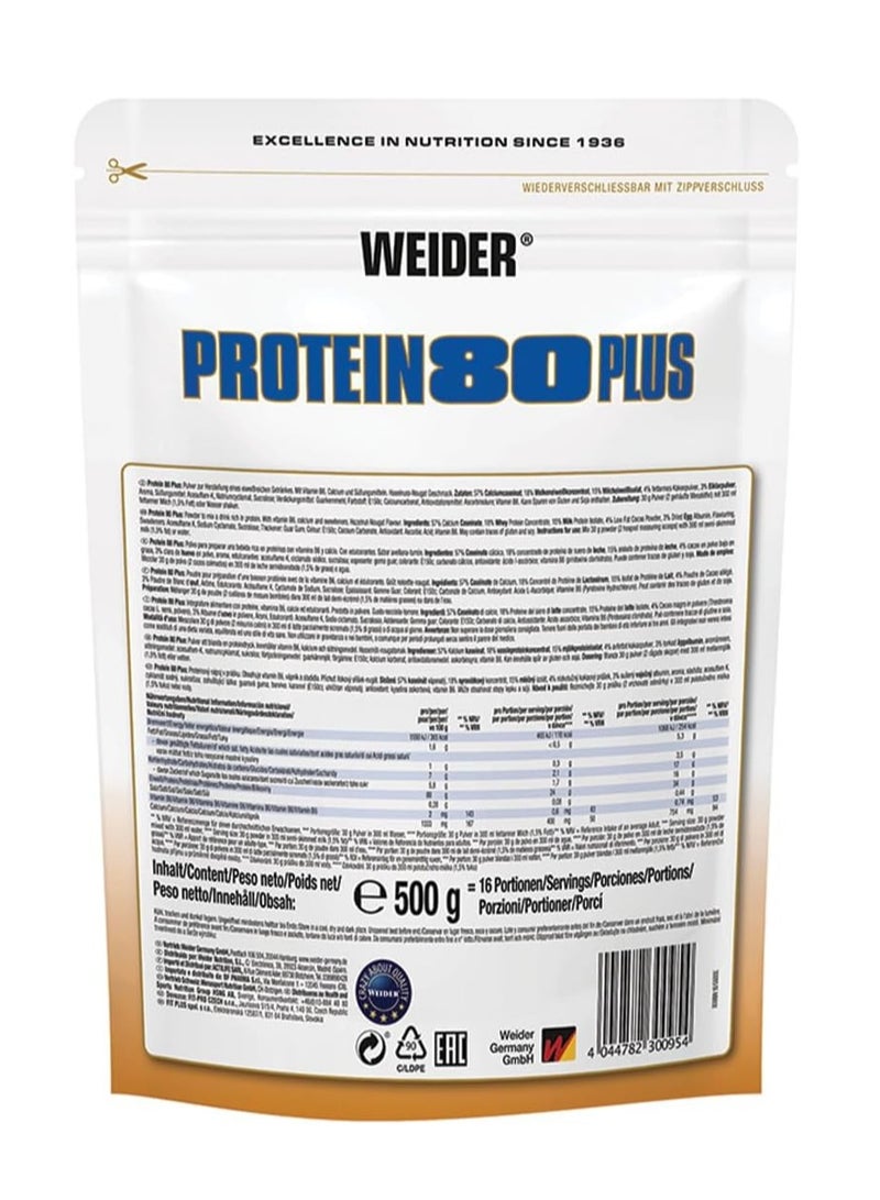 Weider Protein 80 Plus Milk Protein Isolate Hazelnut-N Flavor 500G