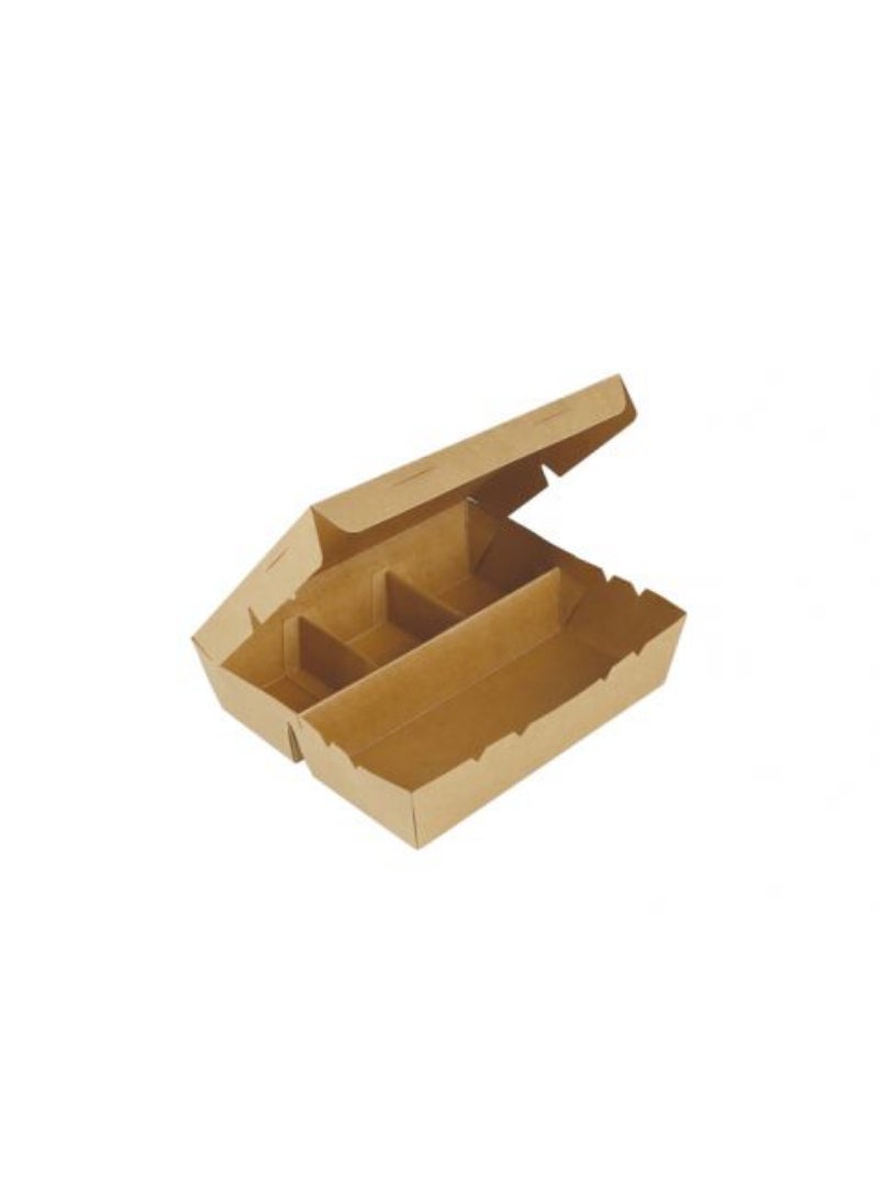 Kraft Touch Meal Box 4 Sec -19X16X5Cm