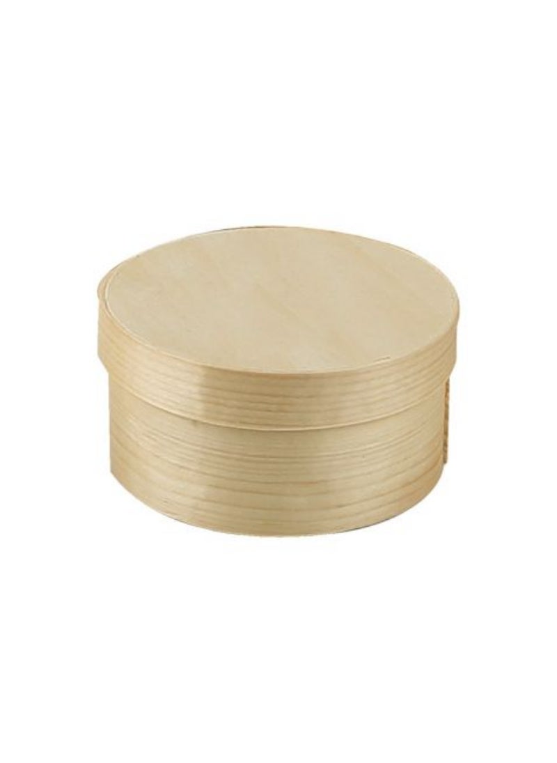 Ecotouch Round Wooden Box With Lids 84X40Mm