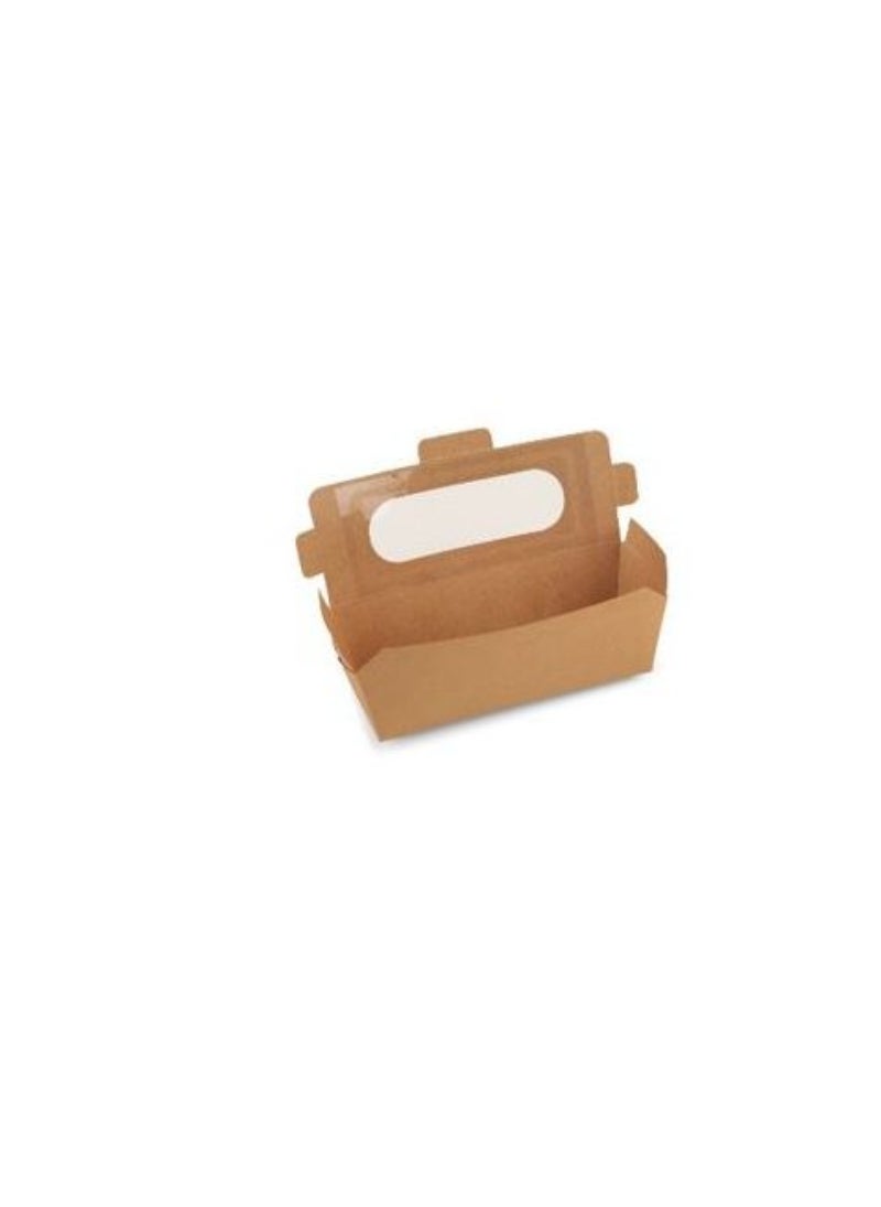 Kraft Baguette Box W/Window Small 20.5X8X6.4Cm 1X400Pc