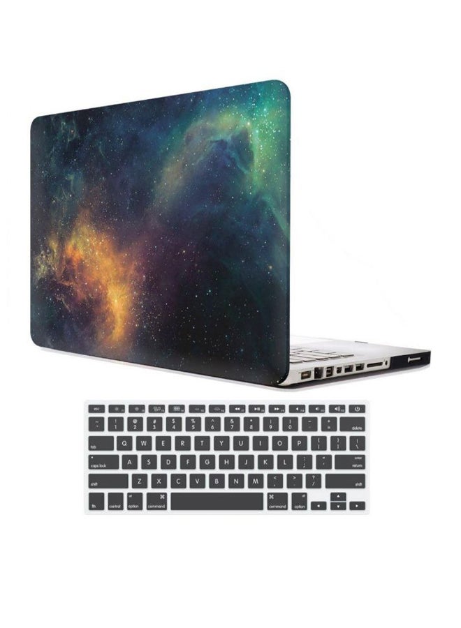 Hard Case Cover With Keyboard Skin For Apple MacBook Pro 13.3-Inch Multicolour