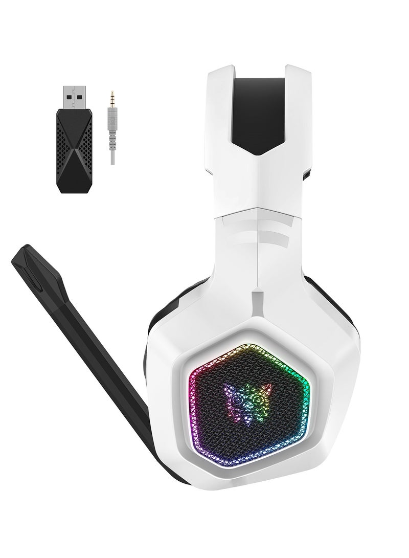 ONIKUMA B100 2.4G Wireless Bluetooth 5.3 Wired Over-ear Headset RGB Light E-sports Gaming Headphone