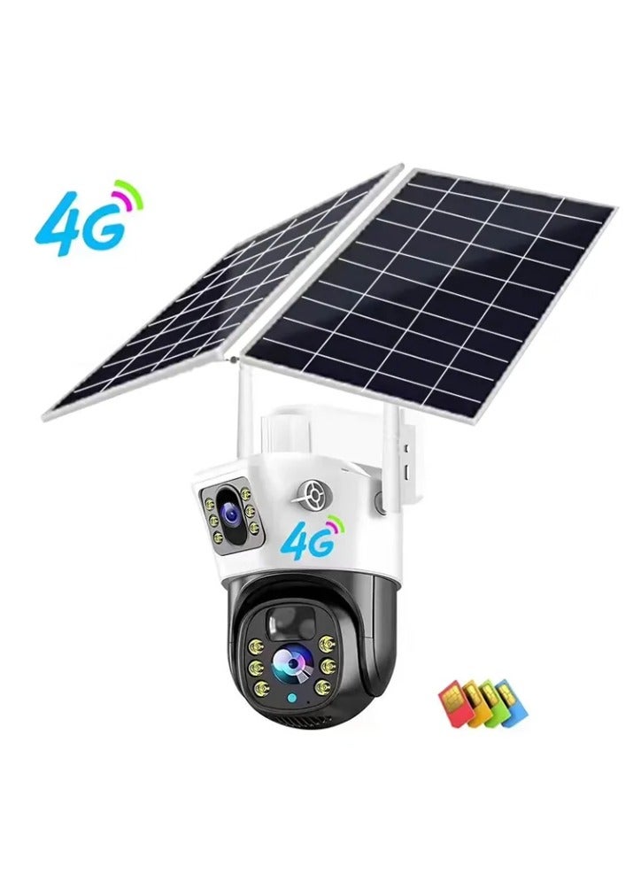 4G Sim Card CCTV Camera Solar Security Camera System Wireless Outdoor V380 pro 4G PTZ Solar Camera