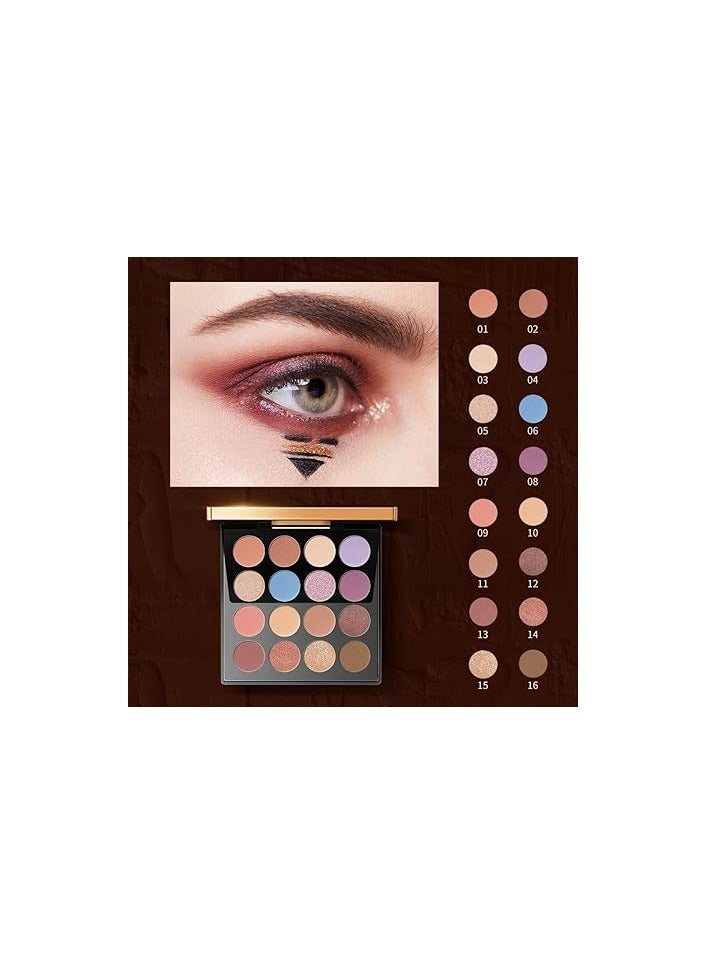 ZEESEA Maya 16-Shade Eyeshadow Palette | Unlock Endless Eye Looks | 16-Shade Eyeshadow Palette for Versatile Eye Looks | (07 Divine Feline)