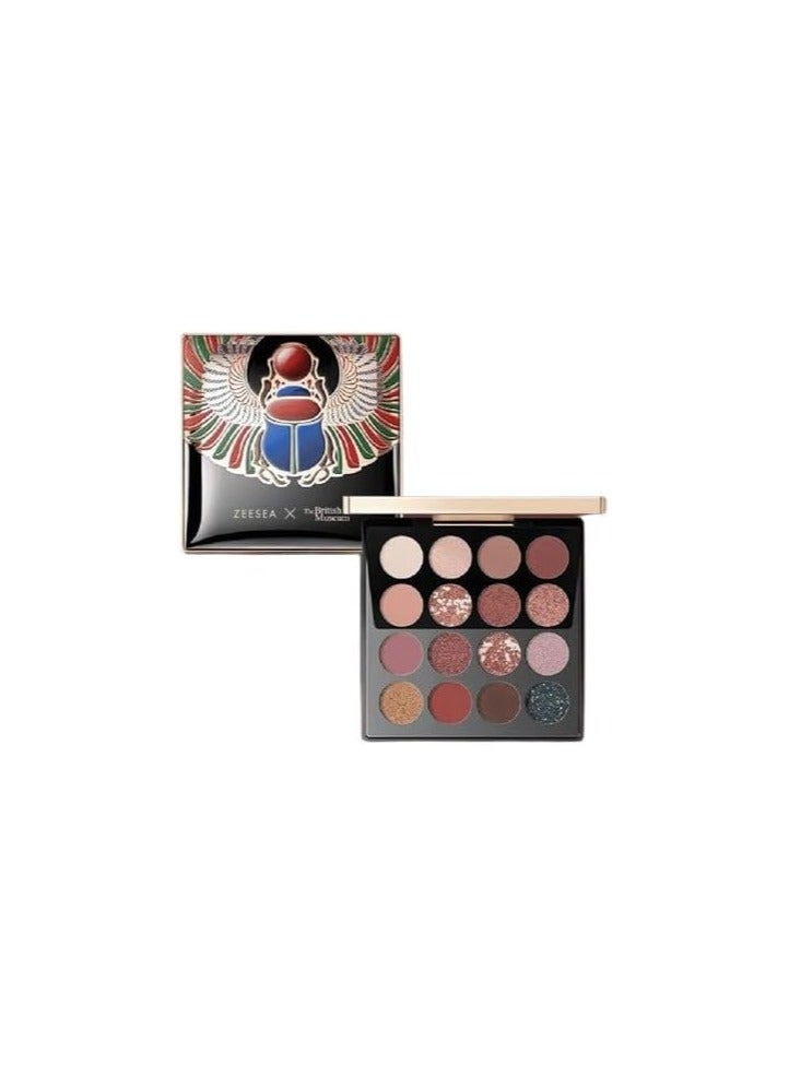 ZEESEA Egypt-Inspired Eyeshadow Palette: Enchanting Shade Collection | 16 Color Shade Pigmented Makeup Set for Dramatic N Everyday Looks | (02# Scarab Pallete)