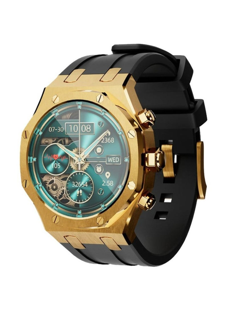 Cristallo AP Smart Watch , Activity Tracker, Health Monitoring, Bluetooth Calling, 7 Days Battery Life, AMOLED Display - GOLD