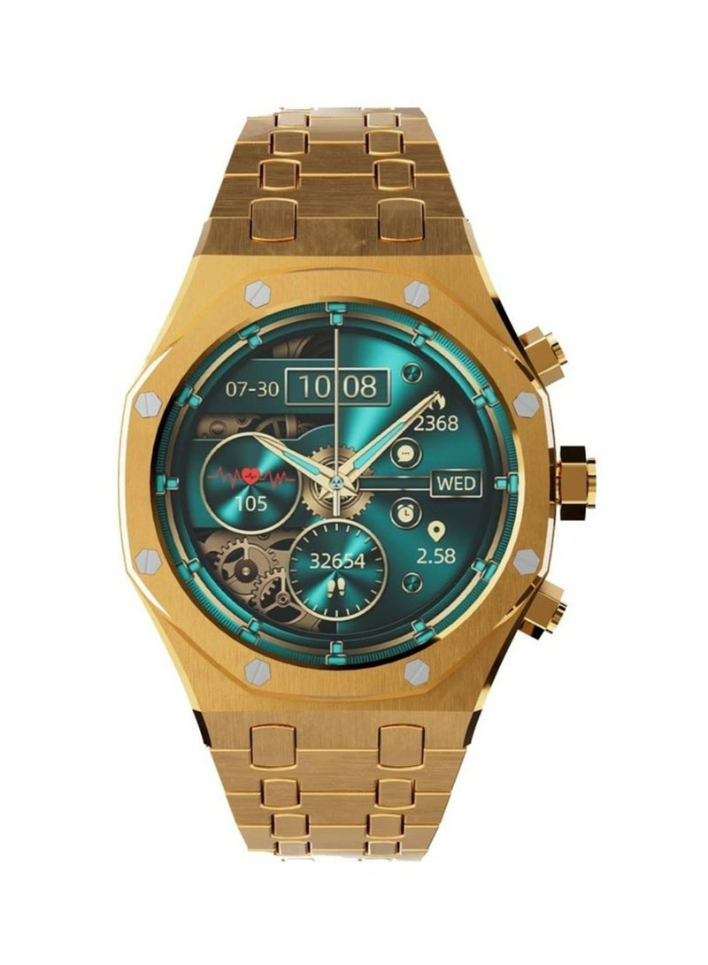 Cristallo AP Smart Watch , Activity Tracker, Health Monitoring, Bluetooth Calling, 7 Days Battery Life, AMOLED Display - GOLD
