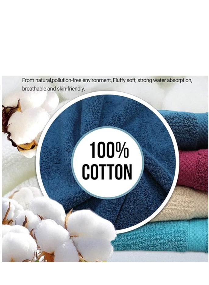 Towel Set Luxury Hotel Quality 600 GSM Genuine Combed Cotton, Super Soft & Absorbent Family Bath Towels 6 Piece Set -  2 Bath Towels, 2 Hand Towels, 2 Washcloths - Teal