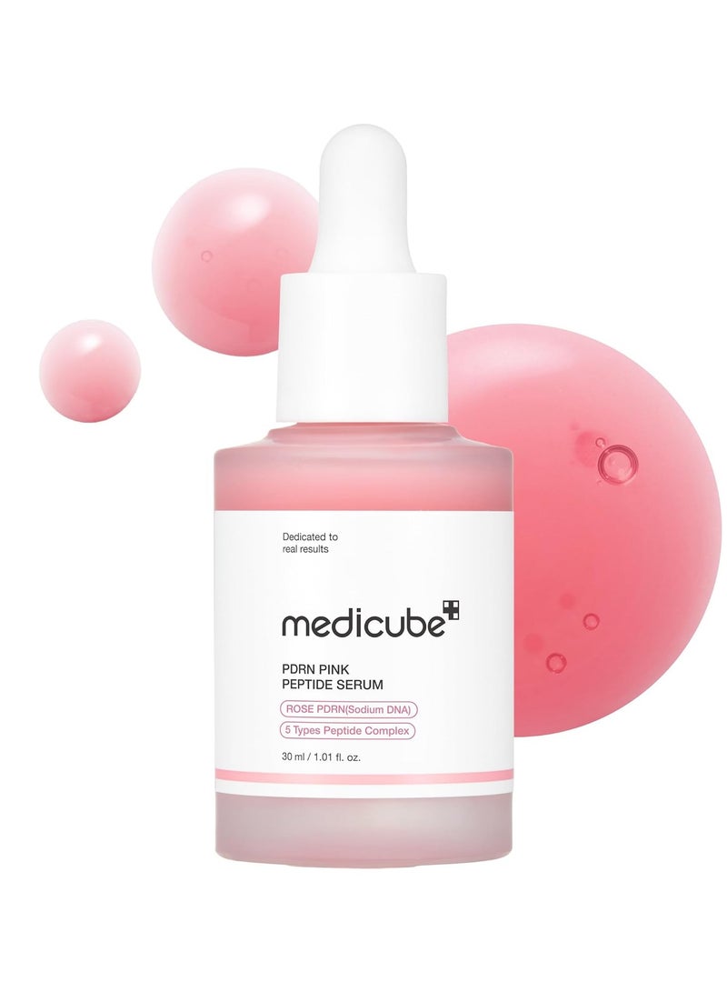 Medicube Rose PDRN Pink Peptide Serum, Pink glow serum, Vegan PDRN, Peptide, Niacinadmie, Hydrating & Moisturizing & Firming, Uneven Skin Tone, Pore Care, Korean Skincare, Vegan