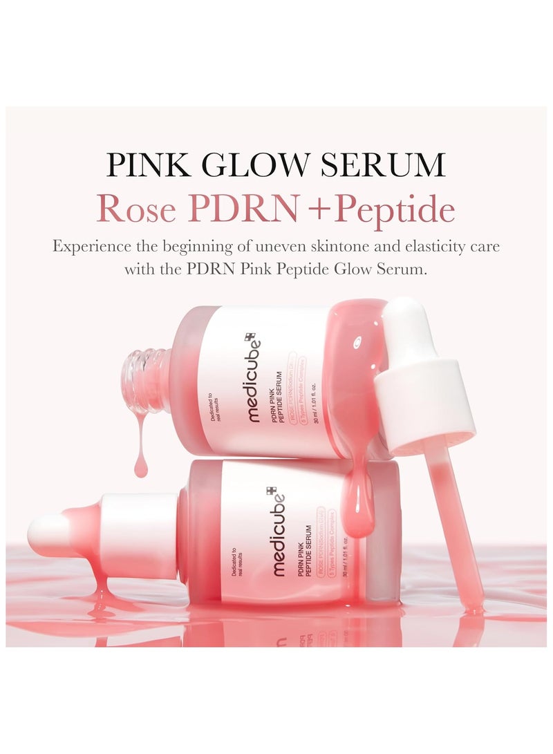 Medicube Rose PDRN Pink Peptide Serum, Pink glow serum, Vegan PDRN, Peptide, Niacinadmie, Hydrating & Moisturizing & Firming, Uneven Skin Tone, Pore Care, Korean Skincare, Vegan