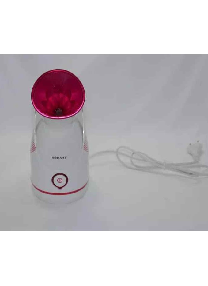 Sokany Ionic Steamer for Face and Hair Care, Deep Cleaning and Sauna Professional, White with Fuchsia ZJ-6380