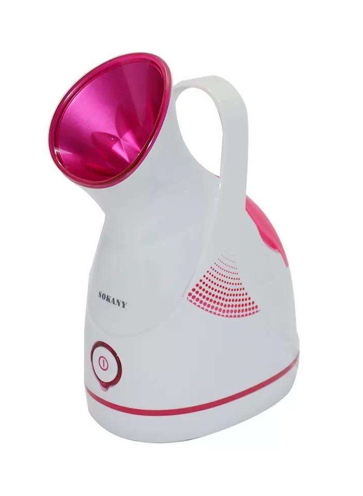 Sokany Ionic Steamer for Face and Hair Care, Deep Cleaning and Sauna Professional, White with Fuchsia ZJ-6380