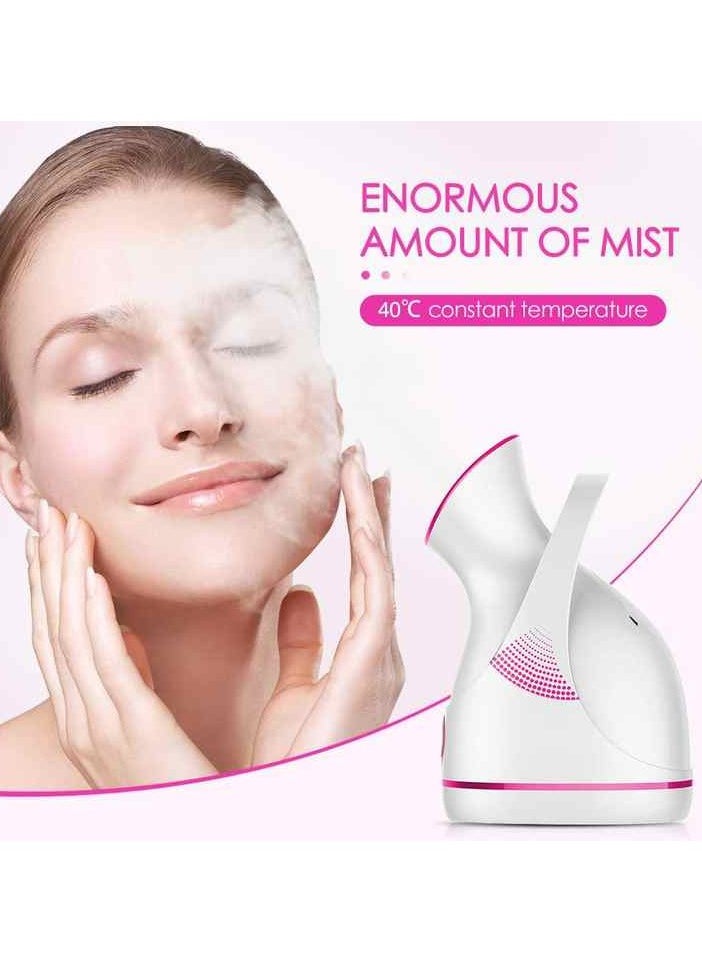 Sokany Ionic Steamer for Face and Hair Care, Deep Cleaning and Sauna Professional, White with Fuchsia ZJ-6380