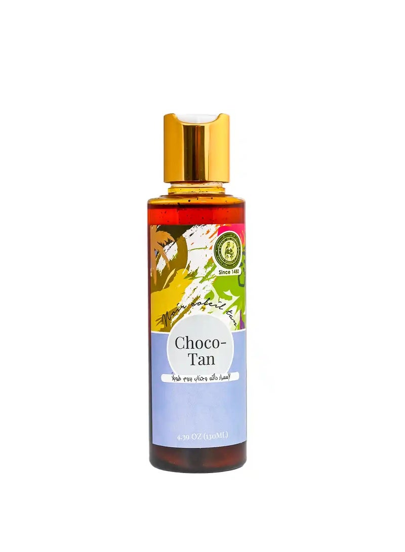 Khan Al Saboun Natural & Organic Choco-Tan Tanning Oil - Nourishing, Streak-Free Tan with Vitamins A & E