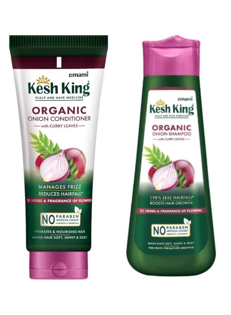 Organic Onion Shampoo & Conditioner With Curry Leaves For Hydrated And Nourished Hair For All Hair Types, 200ml