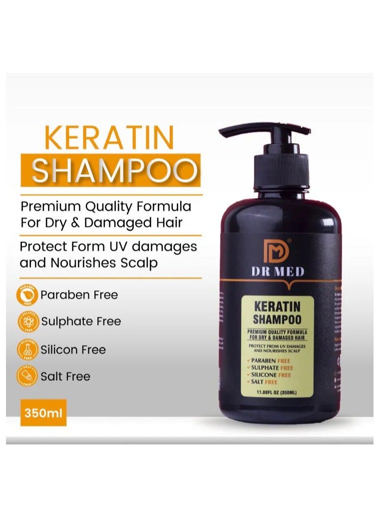 DR MED Keratin Shampoo 350ml and Hair Mask 220g (Hair care duo) - Expert Formulation for Strong, Healthy Hair (pack of 2)