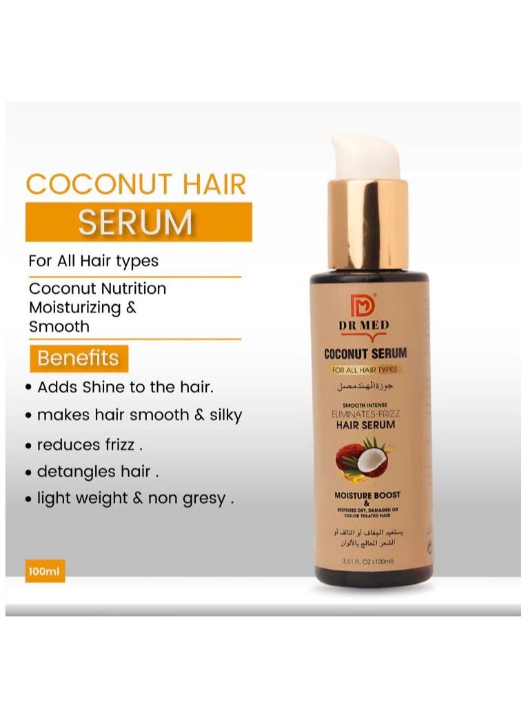 DR MED Coconut Hair serum (Smooth Intense Eliminates - Frizz Hair) 100ML.