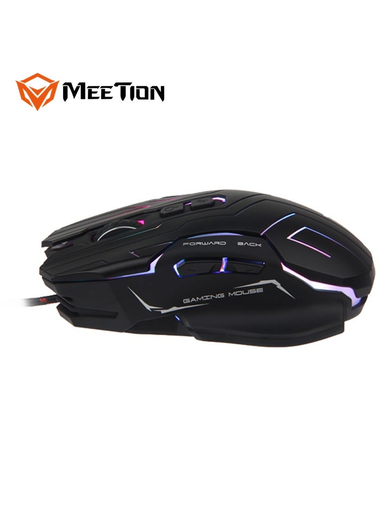 Meetion Dazzling Gaming Mouse GM22 Pro gaming optical sensor 6+1 (scroll wheel) soft-touch buttons 4800dpi high-resolution optical Sensing