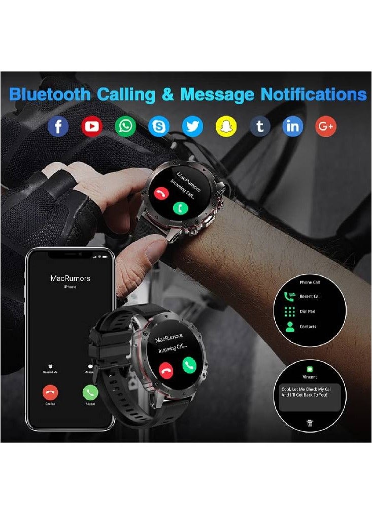 Smart Watch For Men，With AMOLED Always On Display, Bluetooth Calling Waterproof Fitness Watches For Android iOS