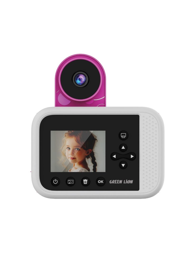 Snap Print Cam / 1080P/8MP/8xDigital Zoom / Games / Music / Instant Print / Burst Mode / Timelapse / Portrait Mode / Type-C Charging / High Battery Capacity / 100°Wide Lens Angle - Blue