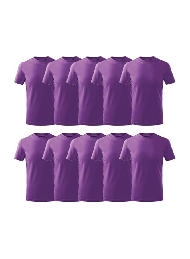 10 pcs Adult Round Neck Combed Men's T Shirt 190 GSM Pure Cotton Basic Colors