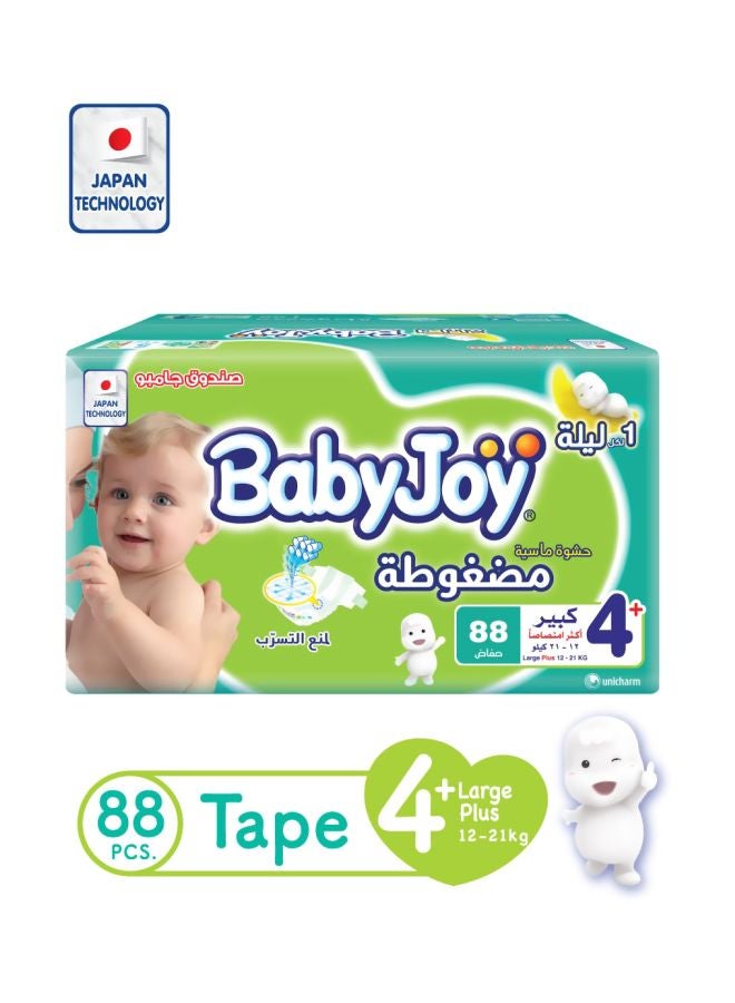 Compressed Diamond Pad Diapers, Jumbo Pack, Size 4 (10-18 Kg), 88 Count