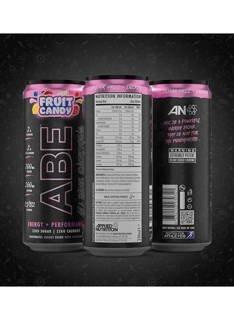 Applied Nutrition, ABE Pre Workout, Energy Drink, Fruit Candy, 12x330ml