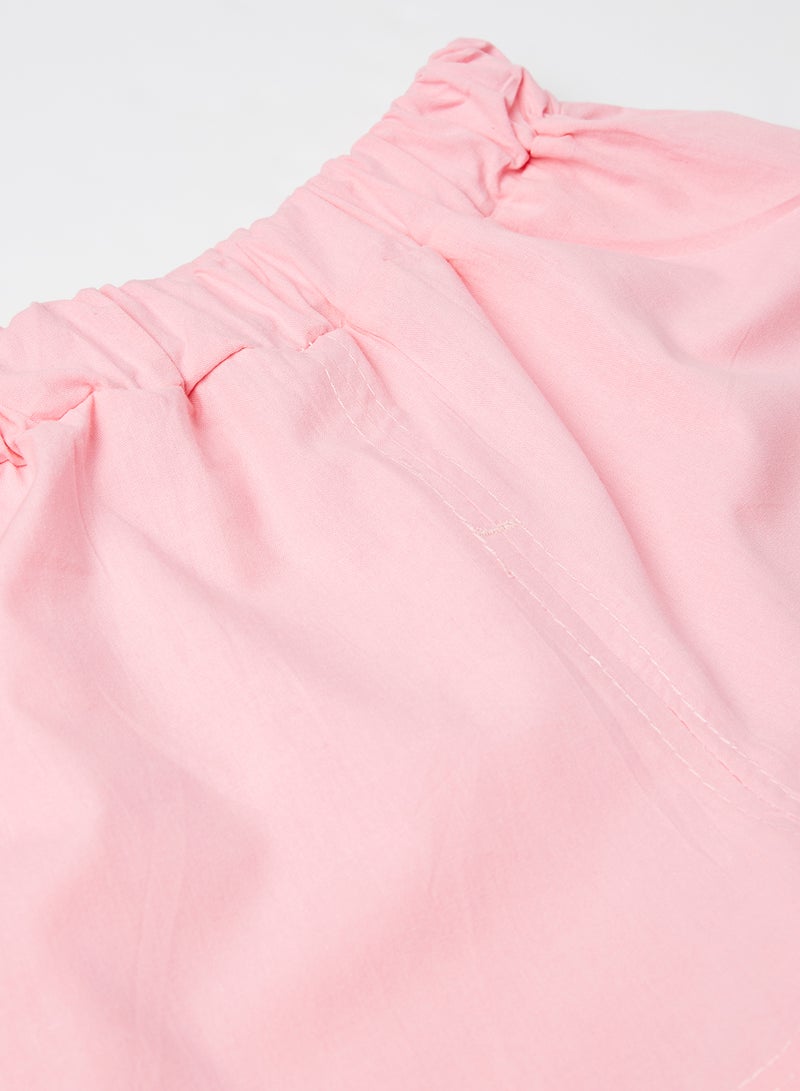 Layered Tank Top with Shorts Set Pink