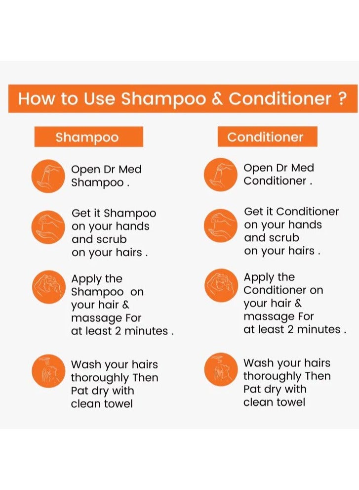 DR MED Olive Oil Shampoo+ Conditioner Duo Pack - Stimulates Thinning Hair Revitalizes Dry & Itchy Scalp 350ML (pack of 2)