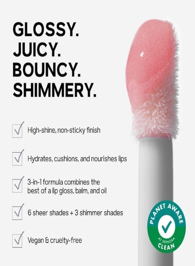 Saie  Glossy  Bounce™  High Shine Lip Gloss - Remix - mauve shimmer, Moisturizing Oil Infused, 5ml