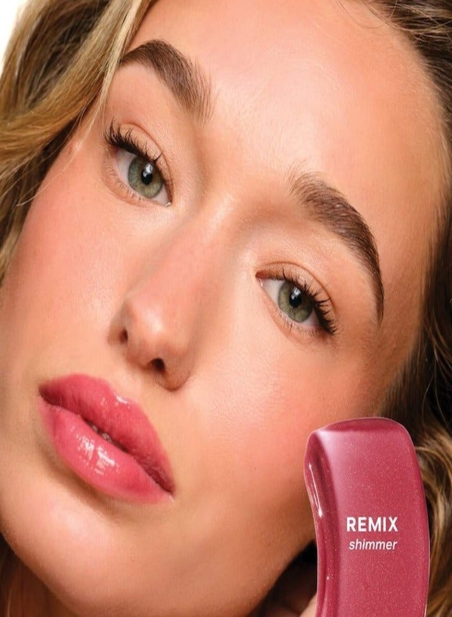 Saie  Glossy  Bounce™  High Shine Lip Gloss - Remix - mauve shimmer, Moisturizing Oil Infused, 5ml