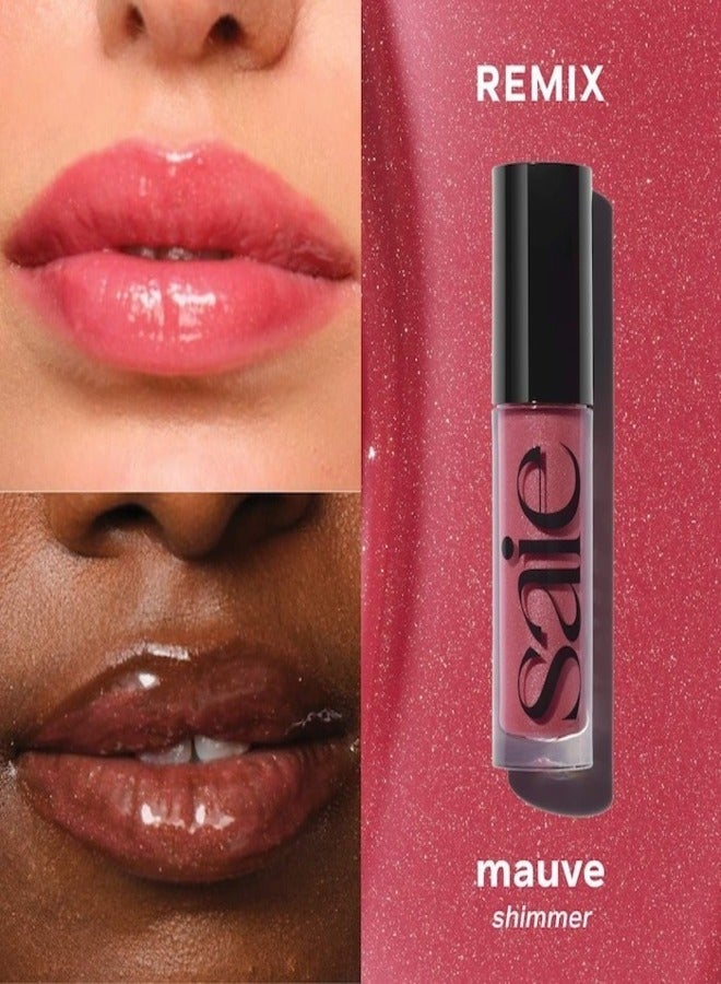 Saie  Glossy  Bounce™  High Shine Lip Gloss - Remix - mauve shimmer, Moisturizing Oil Infused, 5ml