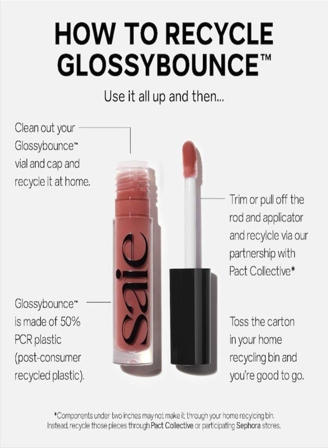 Saie  Glossy  Bounce™  High Shine Lip Gloss - Remix - mauve shimmer, Moisturizing Oil Infused, 5ml