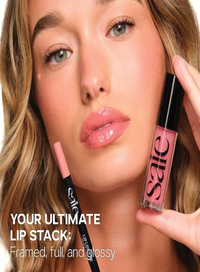 Saie  Glossy  Bounce™  High Shine Lip Gloss - Remix - mauve shimmer, Moisturizing Oil Infused, 5ml